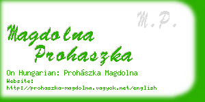 magdolna prohaszka business card